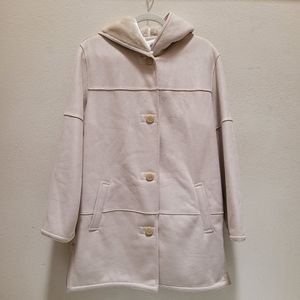 Liz Claiborne Coat Faux Fur Beige